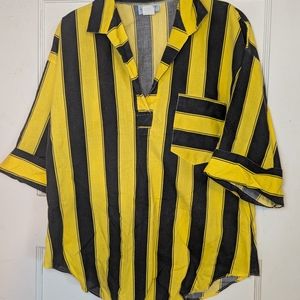 Yellow and Black Striped Shirt